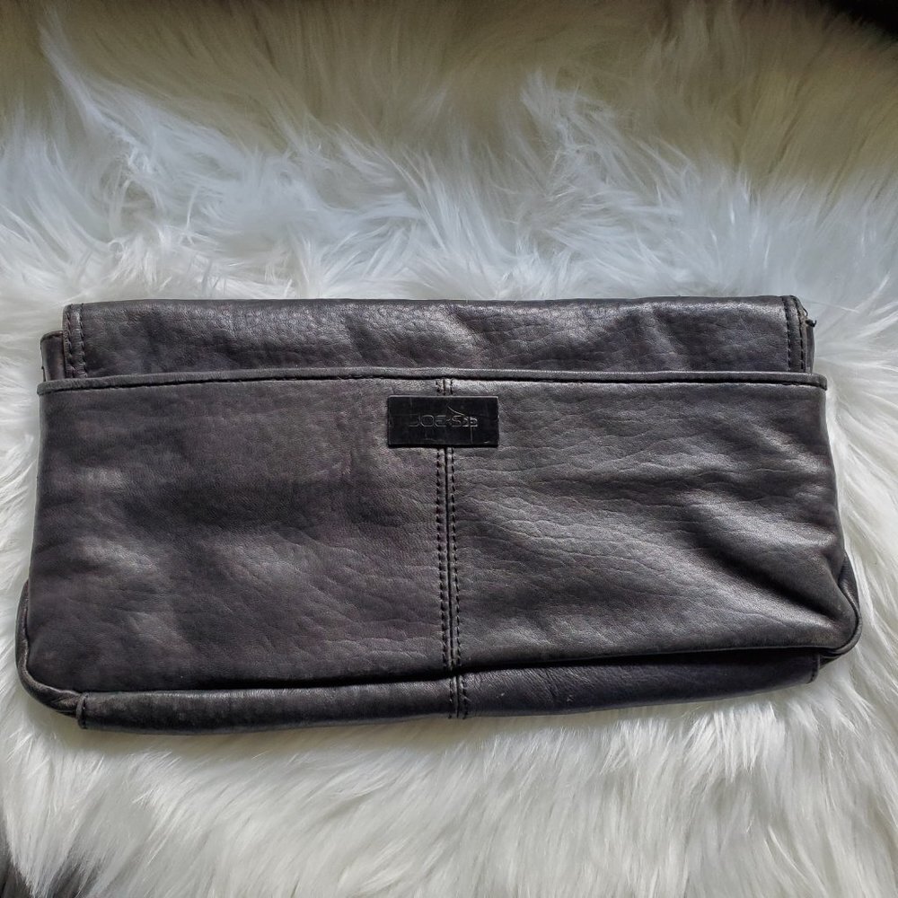 NWOT Joe's Black Leather Clutch Purse with Silver Chains - Picture 3 of 6